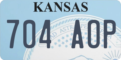 KS license plate 704AOP