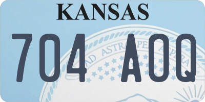 KS license plate 704AOQ