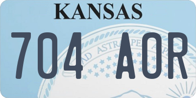 KS license plate 704AOR