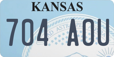 KS license plate 704AOU