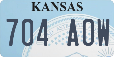 KS license plate 704AOW