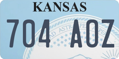 KS license plate 704AOZ