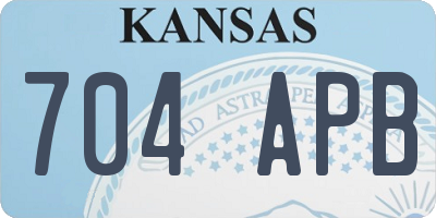 KS license plate 704APB