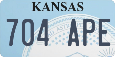 KS license plate 704APE