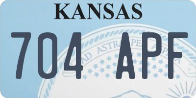KS license plate 704APF