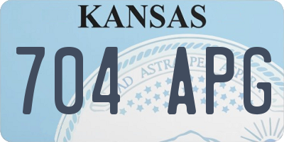 KS license plate 704APG