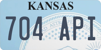 KS license plate 704API