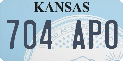 KS license plate 704APO