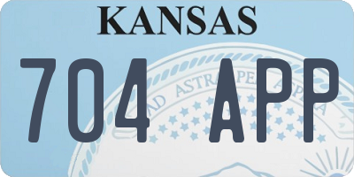 KS license plate 704APP