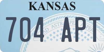 KS license plate 704APT