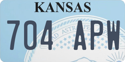 KS license plate 704APW