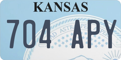 KS license plate 704APY