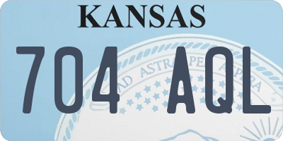 KS license plate 704AQL