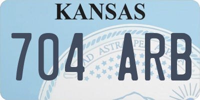 KS license plate 704ARB