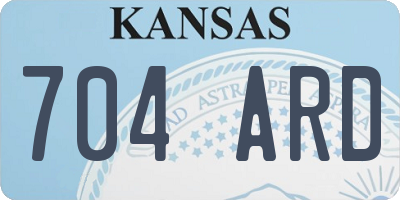 KS license plate 704ARD