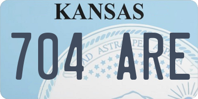 KS license plate 704ARE
