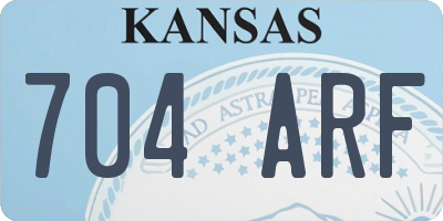 KS license plate 704ARF