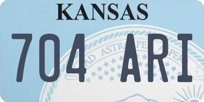 KS license plate 704ARI