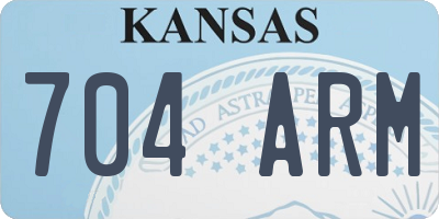 KS license plate 704ARM