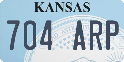 KS license plate 704ARP