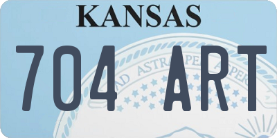 KS license plate 704ART