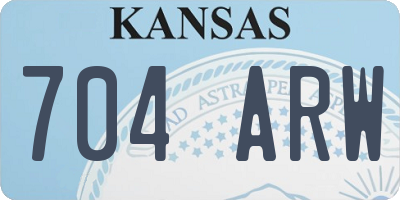 KS license plate 704ARW
