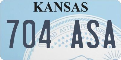 KS license plate 704ASA