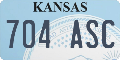 KS license plate 704ASC