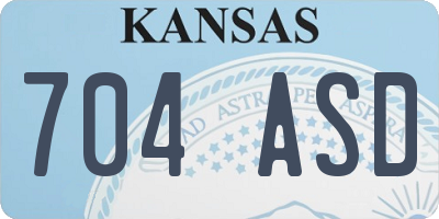 KS license plate 704ASD