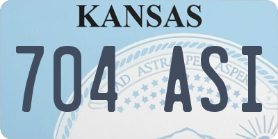 KS license plate 704ASI