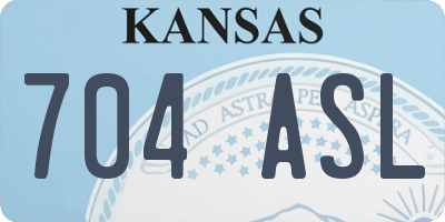 KS license plate 704ASL