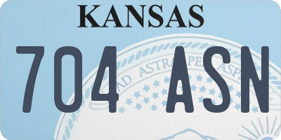 KS license plate 704ASN