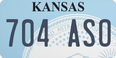 KS license plate 704ASO