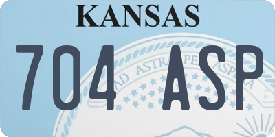 KS license plate 704ASP