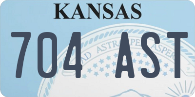 KS license plate 704AST