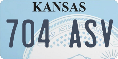 KS license plate 704ASV