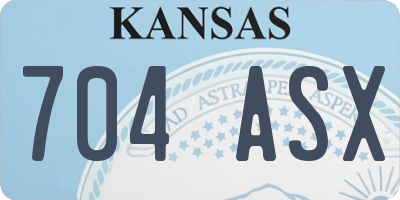 KS license plate 704ASX