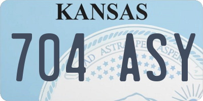 KS license plate 704ASY