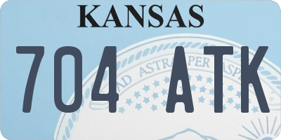 KS license plate 704ATK