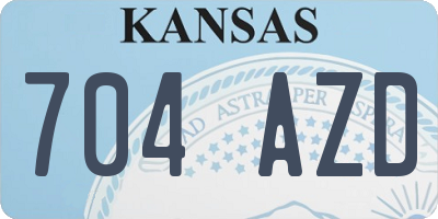 KS license plate 704AZD