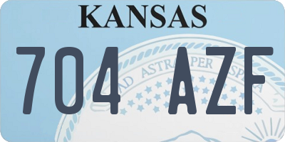 KS license plate 704AZF
