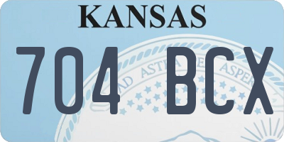 KS license plate 704BCX