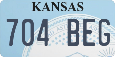 KS license plate 704BEG