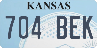 KS license plate 704BEK