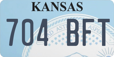 KS license plate 704BFT