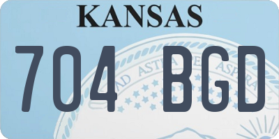 KS license plate 704BGD