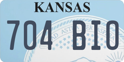 KS license plate 704BIO