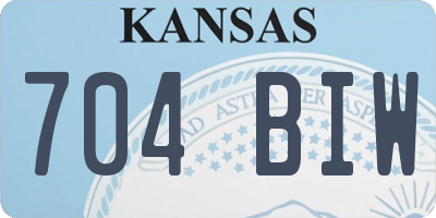 KS license plate 704BIW