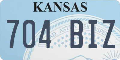 KS license plate 704BIZ
