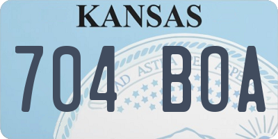 KS license plate 704BOA